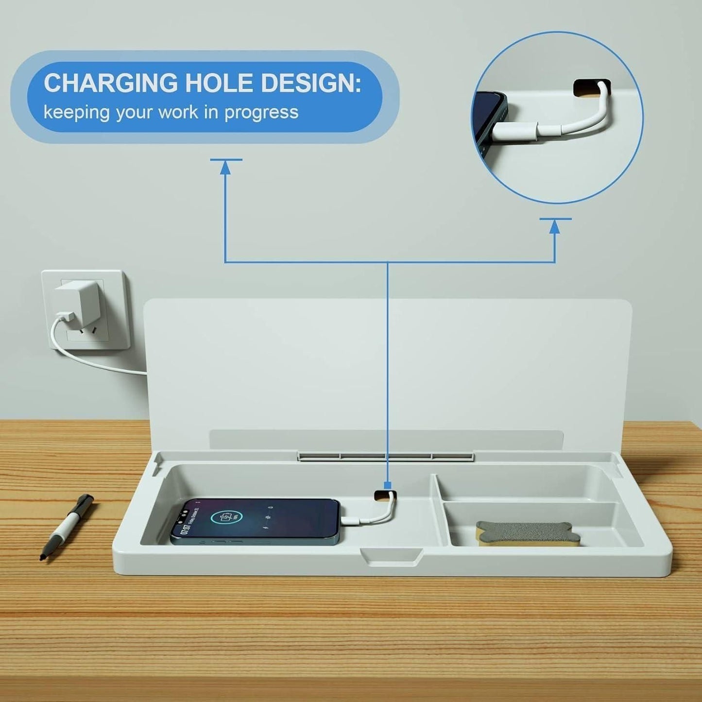 Tempered Glass Storage Desk Board – Minimalist Organizer & Writing Surface for a Clutter-Free Workspace