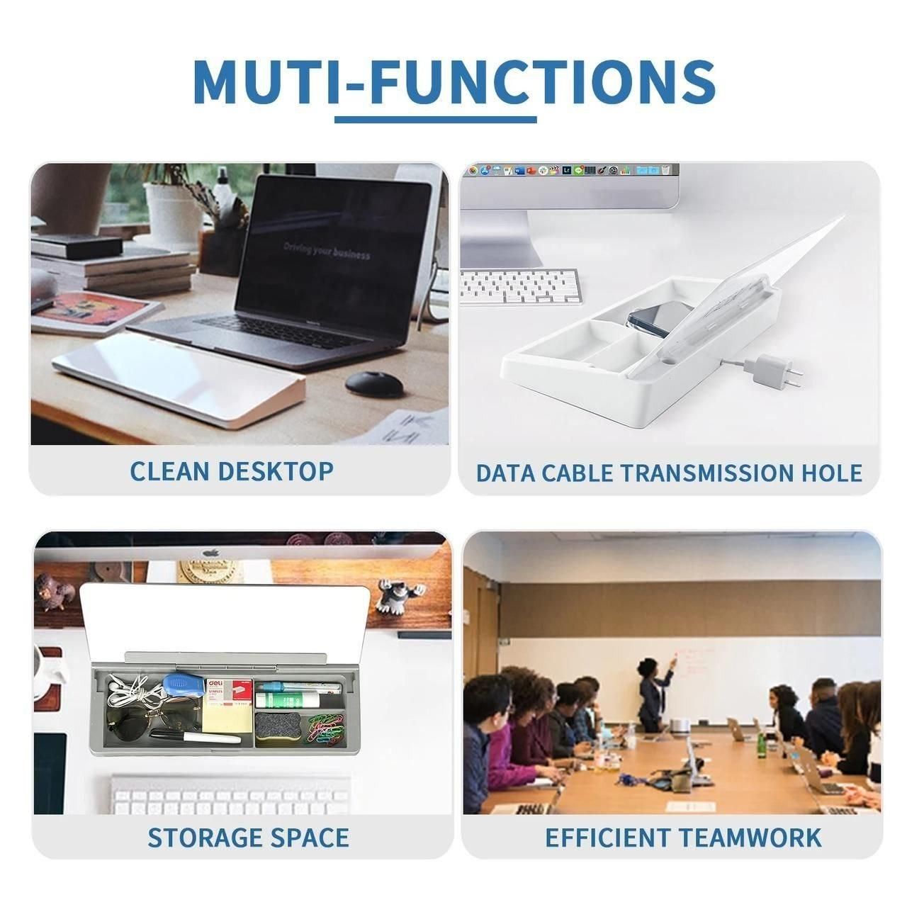 Tempered Glass Storage Desk Board – Minimalist Organizer & Writing Surface for a Clutter-Free Workspace